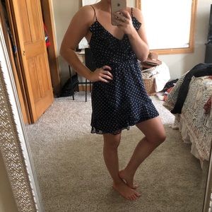 Navy polka dot dress